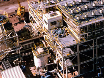Aerial view of an industrial construction project