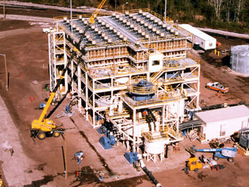 Aerial view during a plant installation project